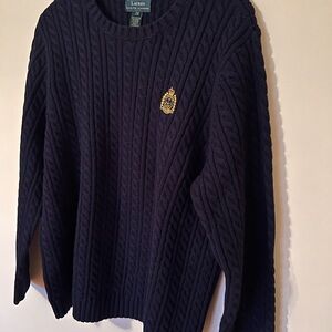 Ralph Lauren Navy Cable Knit Sweater